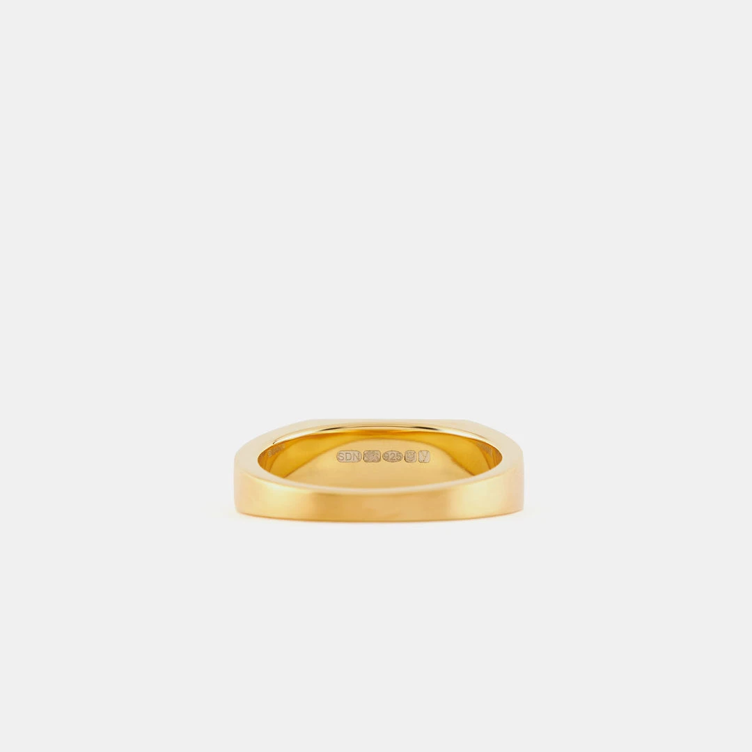 Gold Brushed Rectangle Ring 6 Gold Brushed Rectangle Ring - Image 4