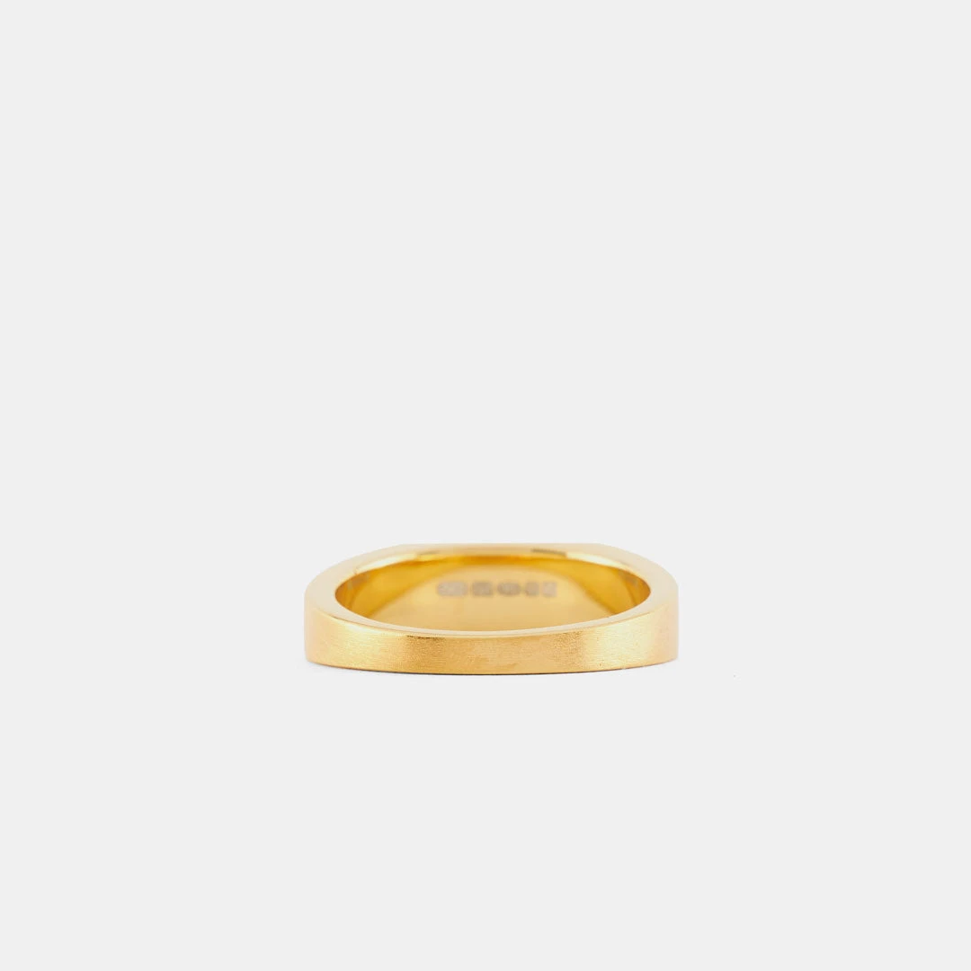 Gold Brushed Rectangle Ring 9 Gold Brushed Rectangle Ring - Image 7