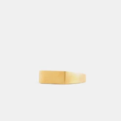 Gold Brushed Rectangle Ring 15 Gold Brushed Rectangle Ring -SERGE DENIMES Shop Gold Brushed Rectangle Ring Product Shot Grey