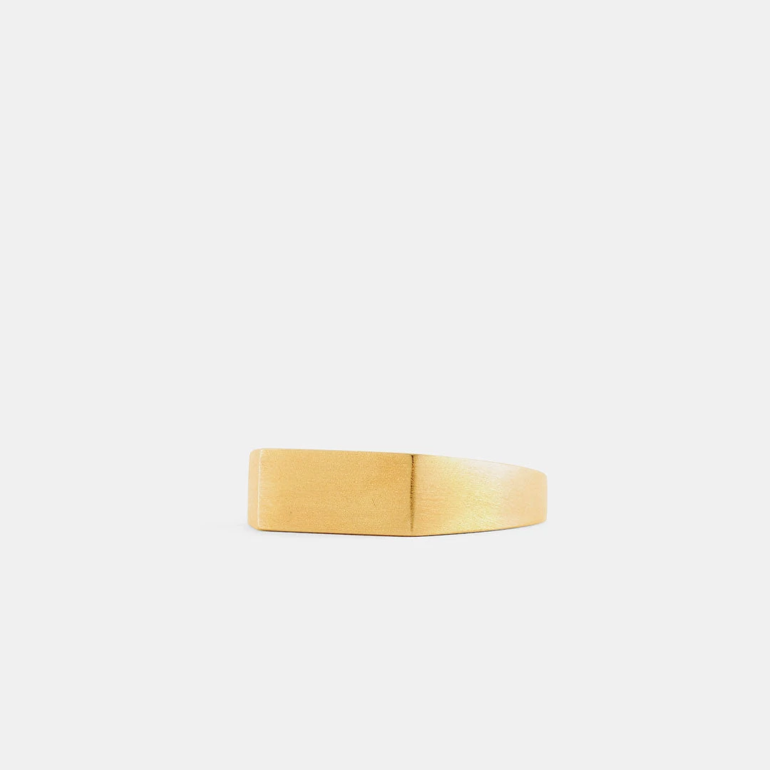 Gold Brushed Rectangle Ring 8 Gold Brushed Rectangle Ring - Image 6