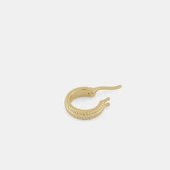 Gold Cable Hoop Earring 14 Gold Cable Hoop Earring -SERGE DENIMES Shop Gold Cable Hoop Earring Grey 2