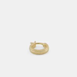 Gold Cable Hoop Earring 15 Gold Cable Hoop Earring -SERGE DENIMES Shop Gold Cable Hoop Earring Grey 3