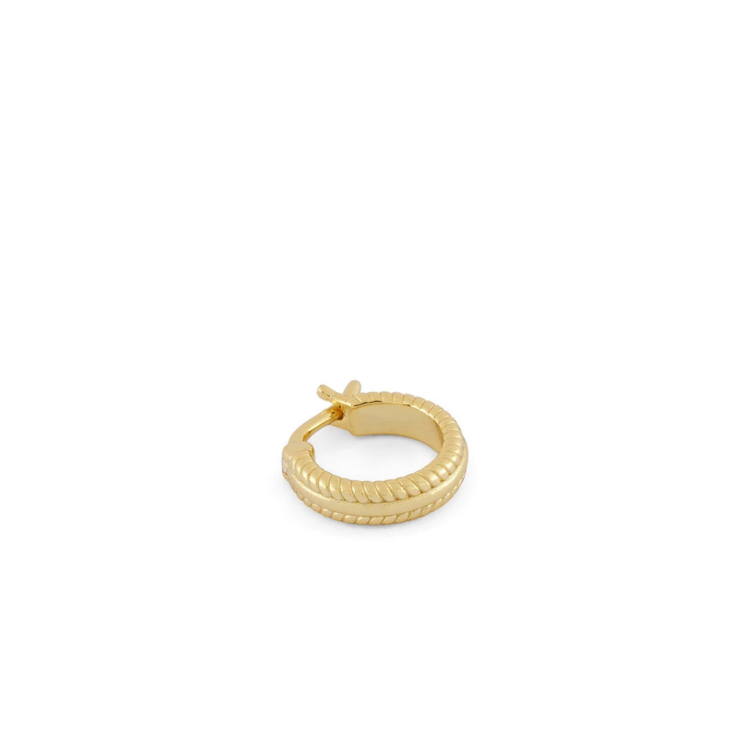 Gold Cable Hoop Earring 3 Gold Cable Hoop Earring