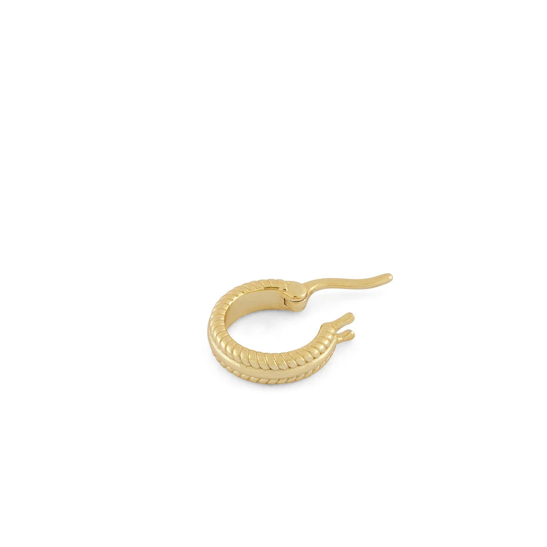 Gold Cable Hoop Earring 4 Gold Cable Hoop Earring - Image 2