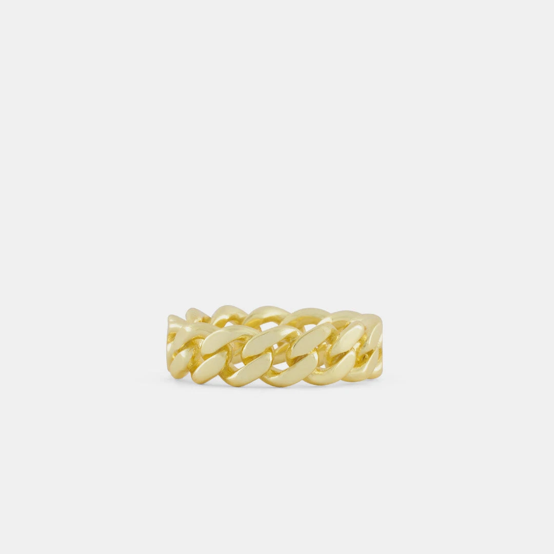 Gold Cuban Link Ring 5 Gold Cuban Link Ring - Image 3