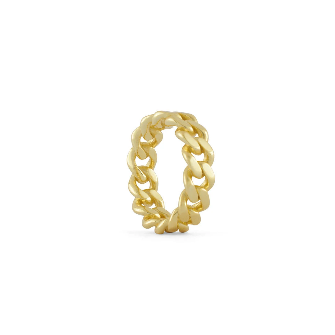 Gold Cuban Link Ring 4 Gold Cuban Link Ring - Image 2