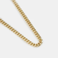Gold 5mm Curb Chain 16 Gold 5mm Curb Chain -SERGE DENIMES Shop Gold Curb Necklace Product Shot 3 Grey