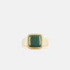 Gold Cushion Malachite Ring 2 Gold Cushion Malachite Ring -SERGE DENIMES Shop Gold Cushion Malachite Ring Product Shot 2 Grey