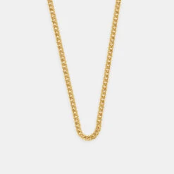 Gold 3.5mm Curb Chain 13 Gold 3.5mm Curb Chain -SERGE DENIMES Shop Gold Diamond Cut Chain Product Shot Grey 1