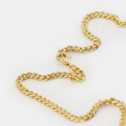 Gold 3.5mm Curb Chain 16 Gold 3.5mm Curb Chain -SERGE DENIMES Shop Gold Diamond Cut Chain Product Shot Grey 4