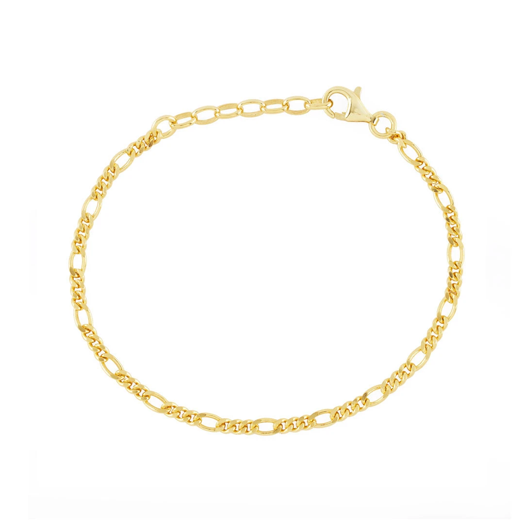 Gold Figaro Bracelet 4 Gold Figaro Bracelet - Image 2