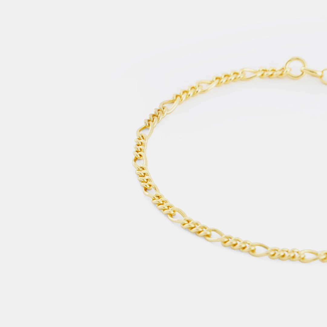 Gold Figaro Bracelet 8 Gold Figaro Bracelet - Image 6