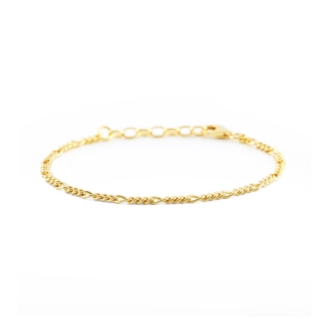 Gold Figaro Bracelet 3 Gold Figaro Bracelet
