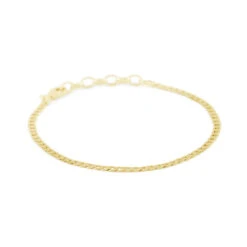 Gold Flat Cuban Chain Bracelet