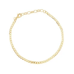 SERGE DENIMES Shop 17 SERGE DENIMES Shop -SERGE DENIMES Shop Gold Flat Cuban Chain Bracelet White 2 f5afcce3 4b87 4ee8 9ecc 99ca75905e1c