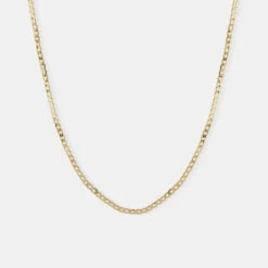 Gold Flat Cuban Chain 13 Gold Flat Cuban Chain -SERGE DENIMES Shop Gold Flat Curb Chain Necklace Grey 1