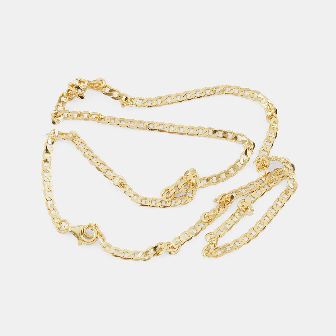 Gold Flat Cuban Chain 7 Gold Flat Cuban Chain - Image 5