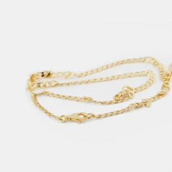 Gold Flat Cuban Chain 16 Gold Flat Cuban Chain -SERGE DENIMES Shop Gold Flat Curb Chain Necklace Grey 4