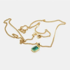 Gold Green Blush Necklace -SERGE DENIMES Shop Gold Green Blush Necklace Product Shot 2 Grey