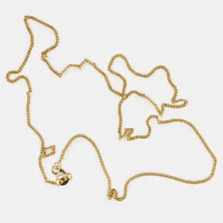 Gold 1.5mm Curb Chain 15 Gold 1.5mm Curb Chain -SERGE DENIMES Shop Gold Non Adjustable Chain Product Shot 2 Grey