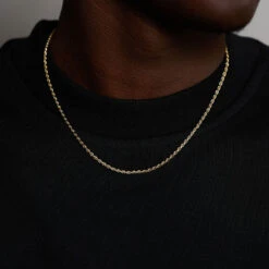Gold Rope Neckace 20 Gold Rope Neckace -SERGE DENIMES Shop Gold Rope Necklace Model