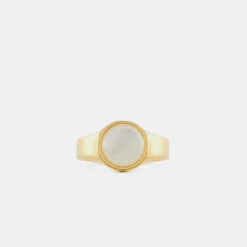 Gold Round Mother Of Pearl Ring 12 Gold Round Mother Of Pearl Ring -SERGE DENIMES Shop Gold Round Mother Of Pearl Ring Product Shot 2 Grey 8c68dc50 8633 4f4b b4f7 33099e1519df