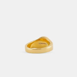 Gold Round Mother Of Pearl Ring 13 Gold Round Mother Of Pearl Ring -SERGE DENIMES Shop Gold Round Stone Ring Product Shot 3 Grey 666ff7ec 6613 47cc bf4a 551432870695
