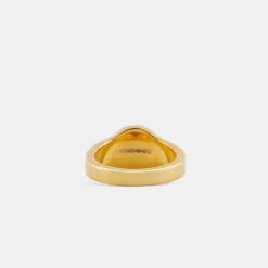 Gold Round Tigers Eye Ring 14 Gold Round Tigers Eye Ring -SERGE DENIMES Shop Gold Round Stone Ring Product Shot 4 Grey 7aeac9eb e514 43fc b840 f0e855fed94f