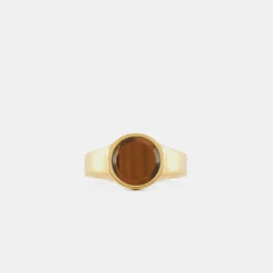 Gold Round Tigers Eye Ring 11 Gold Round Tigers Eye Ring -SERGE DENIMES Shop Gold Round Tigers Eye Ring Product Shot 2 Grey 3b859e24 b748 4f5e b658 187b8a13823c
