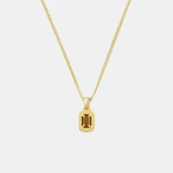 Gold Tigers Eye Blush Necklace 12 Gold Tigers Eye Blush Necklace -SERGE DENIMES Shop Gold Tigers Eye Blush Necklace Grey 1