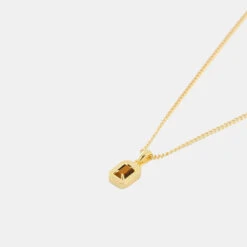 Gold Tigers Eye Blush Necklace 13 Gold Tigers Eye Blush Necklace -SERGE DENIMES Shop Gold Tigers Eye Blush Necklace Grey 2