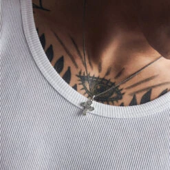 Silver Gothic Cross Necklace -SERGE DENIMES Shop Gothic Cross Necklace