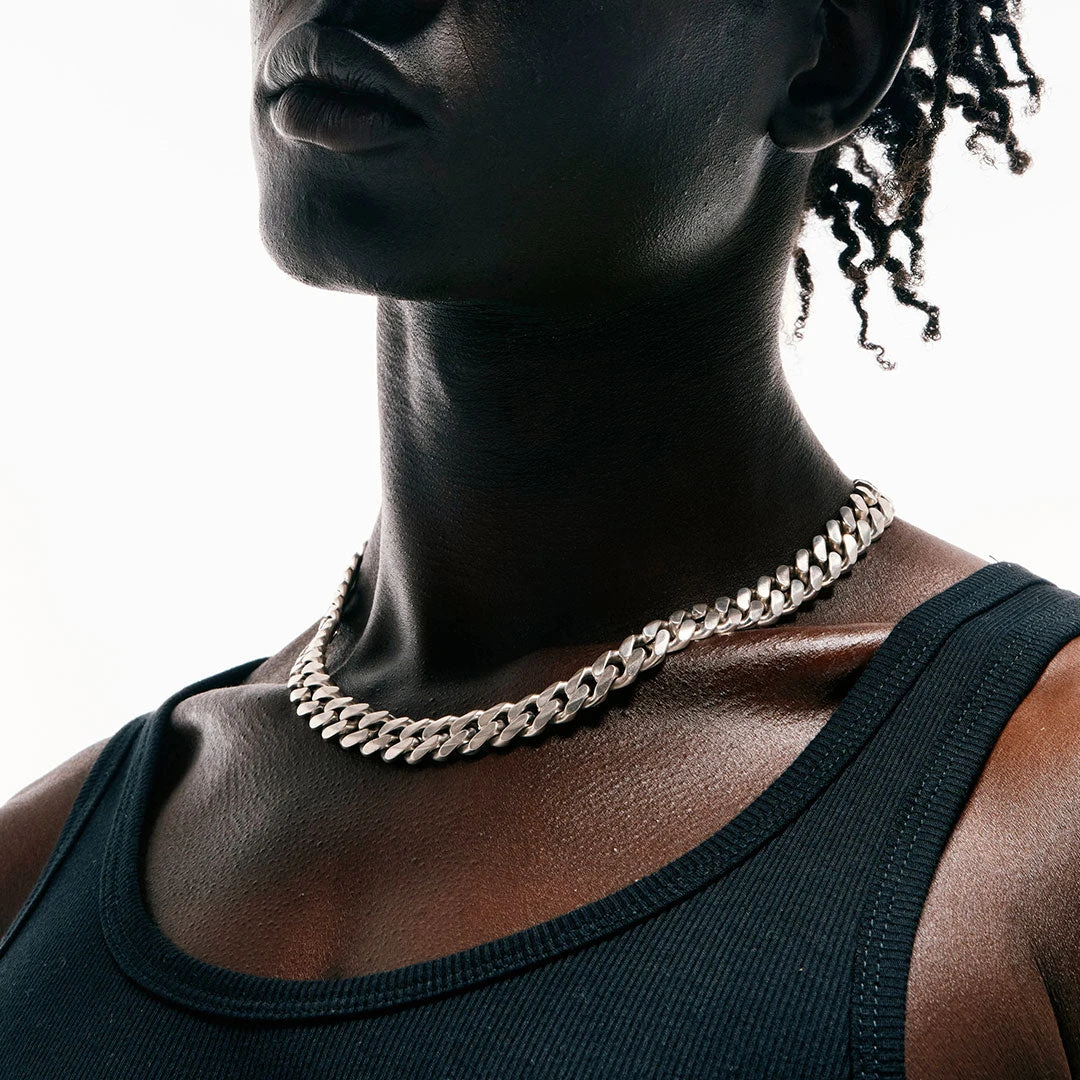 Silver 12mm Curb Chain 6 Silver 12mm Curb Chain - Image 5