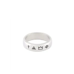 Silver 4 Symbols Ring