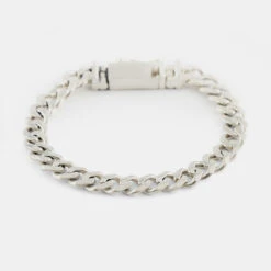 Silver 8mm Curb Bracelet -SERGE DENIMES Shop Silver 8mm Curb Bracelet grey 5