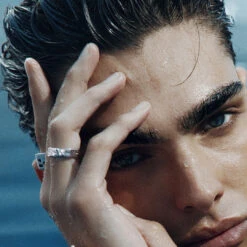 Silver Attrition Ring 15 Silver Attrition Ring -SERGE DENIMES Shop Silver Attrition Ring Model Shot 2