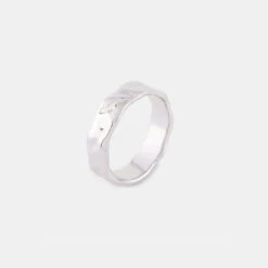 Silver Attrition Ring 13 Silver Attrition Ring -SERGE DENIMES Shop Silver Attrition Ring Product Shot Tilt 2 Grey
