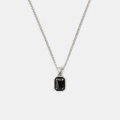 Silver Black Blush Necklace 13 Silver Black Blush Necklace -SERGE DENIMES Shop Silver Black Blush Necklace grey 1