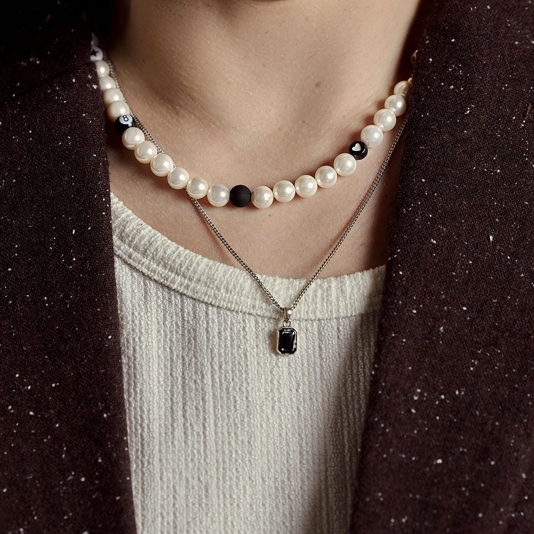 Silver Black Blush Necklace 9 Silver Black Blush Necklace - Image 7