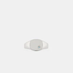 Silver Blue Topaz Birthstone Ring -SERGE DENIMES Shop Silver Blue Topaz Birthstone Ring Product Shot 2 Grey