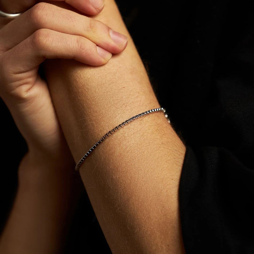 Silver Box Chain Bracelet 9 Silver Box Chain Bracelet - Image 7