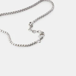 Silver Box Chain Bracelet 16 Silver Box Chain Bracelet -SERGE DENIMES Shop Silver Box Chain Bracelet Product Shot 4 Grey