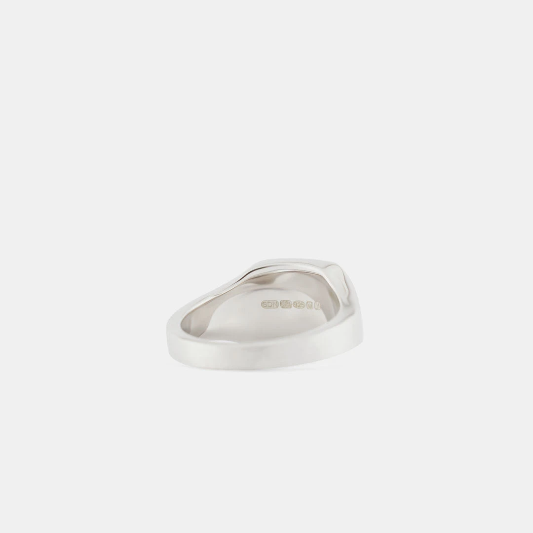 Silver Brushed Cushion Ring 3 Silver Brushed Cushion Ring - Image 2