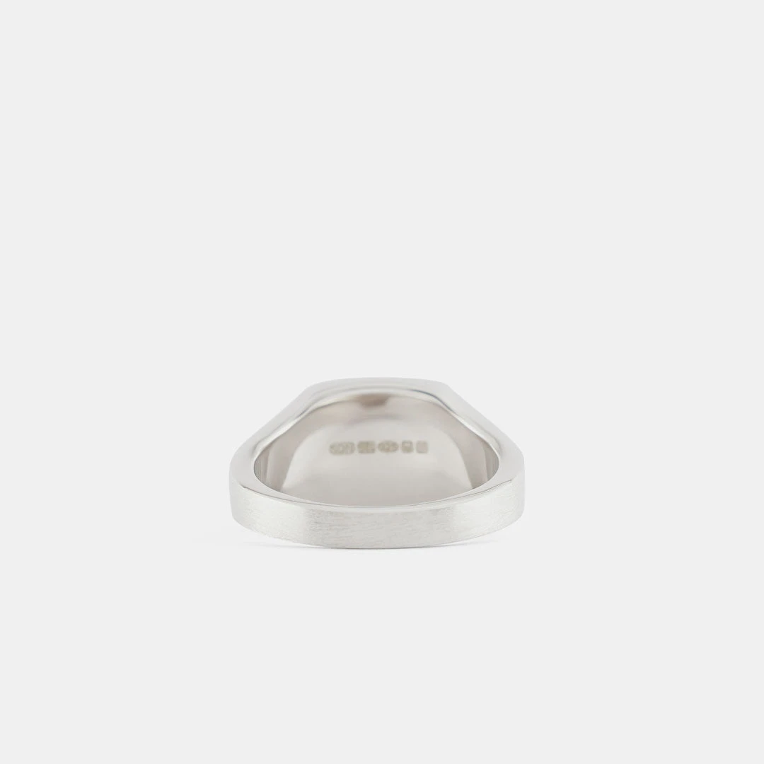 Silver Brushed Cushion Ring 8 Silver Brushed Cushion Ring - Image 7