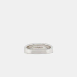 Silver Brushed Rectangle Ring -SERGE DENIMES Shop Silver Brushed Rectangle Ring Product Shot 3 Grey 9003564d 7a44 472f 8702 0455b3933319