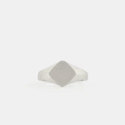 Silver Brushed Rhombus Ring