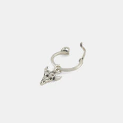 Silver Bull Earring 14 Silver Bull Earring -SERGE DENIMES Shop Silver Bull Earring Grey 2