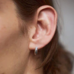 Silver Cable Hoop Earring -SERGE DENIMES Shop Silver Cable Hoop Earring