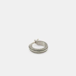 Silver Cable Hoop Earring -SERGE DENIMES Shop Silver Cable Hoop Earring Grey 1