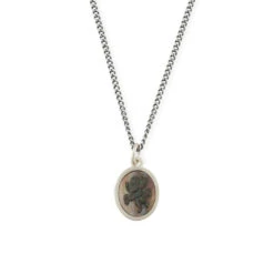 Silver Cherub Cameo Necklace